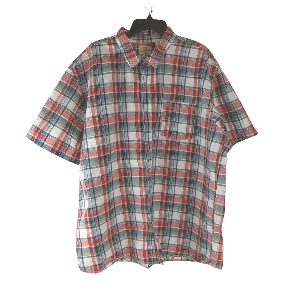 Red Head Brand Co. Mens Shirt Multicolor Cotton Plaid Short Sleeve Button Up 3XL